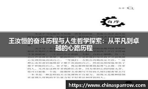 王汝恒的奋斗历程与人生哲学探索：从平凡到卓越的心路历程